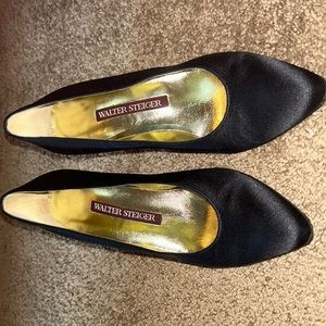 Walter Steiger black silk heels